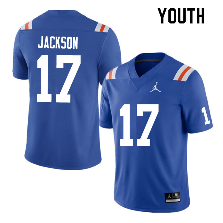 Youth #17 Kahleil Jackson Florida Gators College Football Jerseys Sale-Throwback